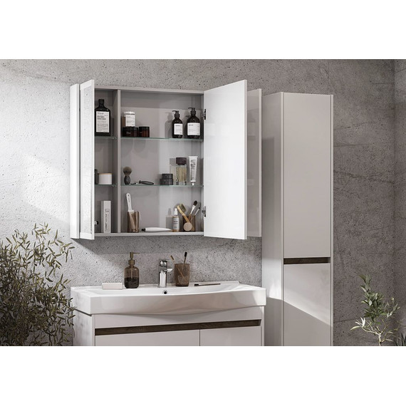 Зеркало-шкаф Акватон Нортон 100 см 1A249302NT010, белый - фото 7