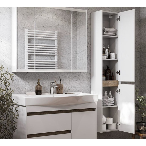 Зеркало-шкаф Акватон Нортон 100 см 1A249302NT010, белый - фото 8