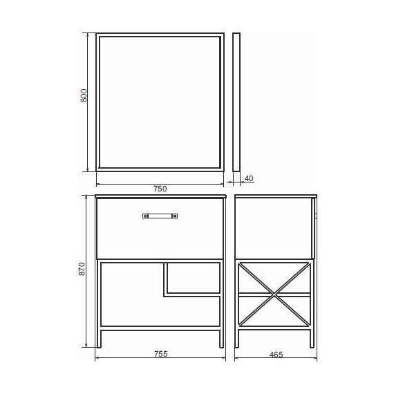 Зеркало Comforty Бредфорд 75 см, чёрный - фото 8