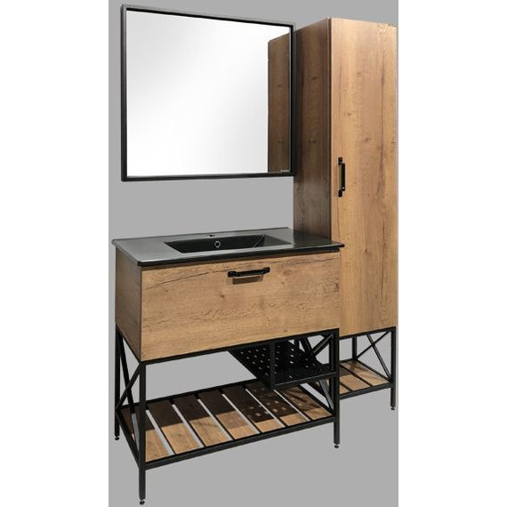 Зеркало Comforty Бредфорд 90 см, чёрный - фото 5