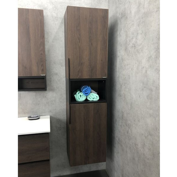 Пенал подвесной Comforty Франкфурт 40 см, дуб шоколадно-коричневый - фото 11