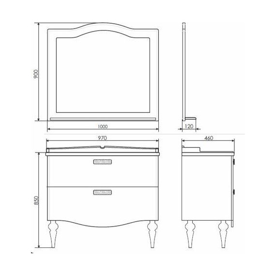 Зеркало Comforty Монако 100 см, белый - фото 4