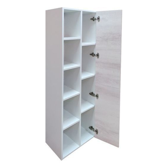 Пенал подвесной Comforty Прага 45 см, дуб белый - фото 