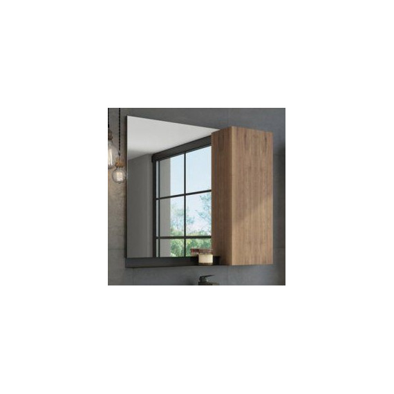 Зеркало-шкаф Comforty Кёльн 75 см, дуб тёмный - фото 