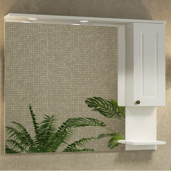 Зеркало-шкаф Comforty Севилья 100 см, слоновая кость - фото 