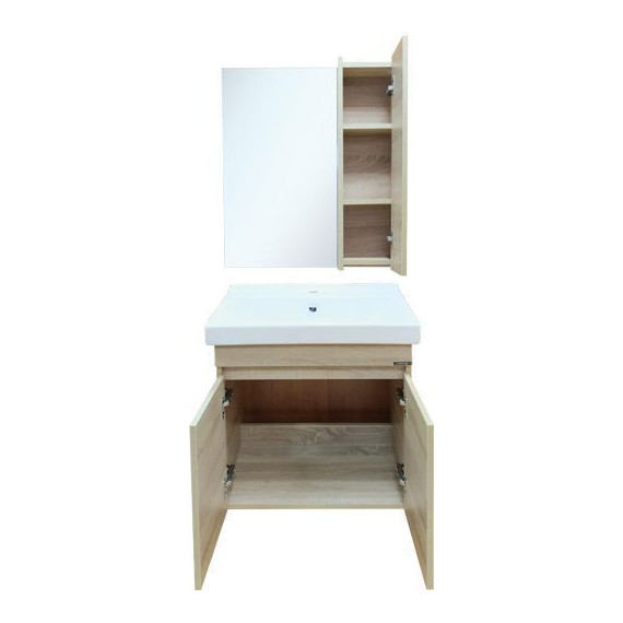 Зеркало-шкаф Comforty Тромсе 60 см, дуб сонома - фото 6