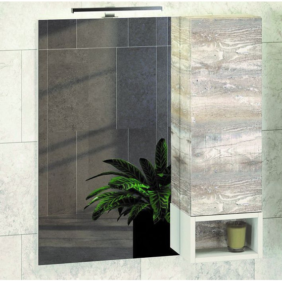 Зеркало-шкаф Comforty Турин 75 см, дуб бежевый - фото 