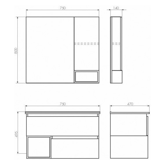 Зеркало-шкаф Comforty Турин 75 см, дуб бежевый - фото 5
