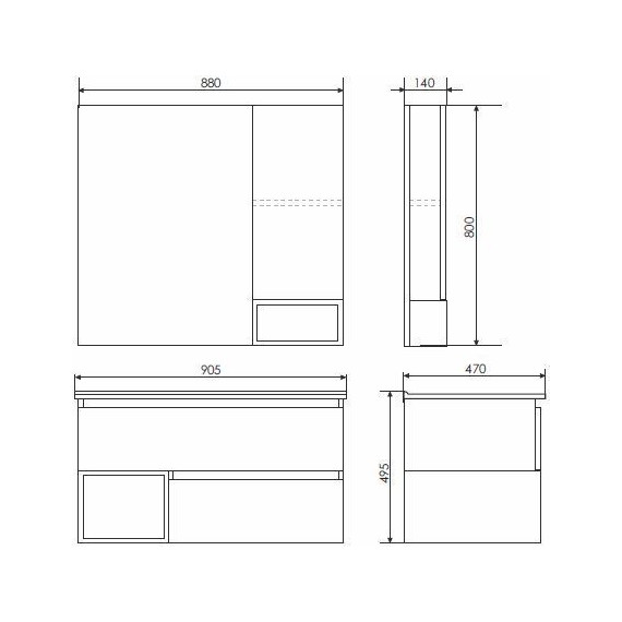 Зеркало-шкаф Comforty Турин 90 см, дуб бежевый - фото 8