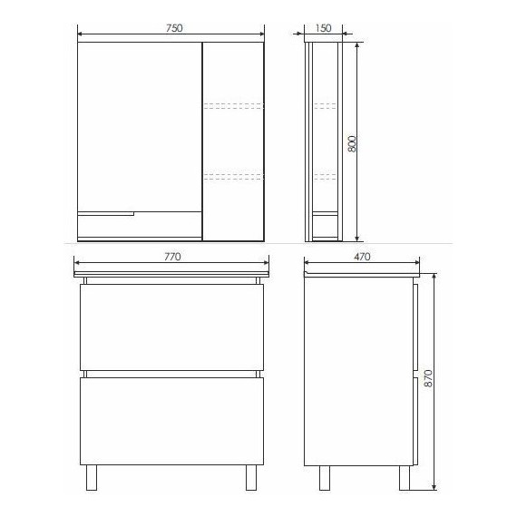 Зеркало-шкаф Comforty Верона 75 см, дуб белый - фото 7
