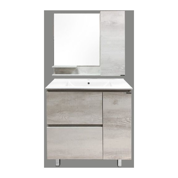 Зеркало-шкаф Comforty Верона 90 см, дуб белый - фото 4