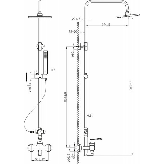 Душевая стойка BelBagno Trula TRU-DOC-CRM - фото 2