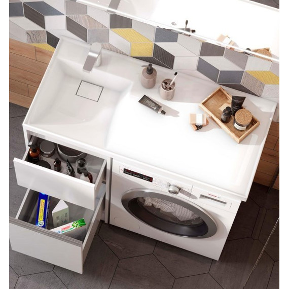 Раковина над стиральной машиной Акватон Лондри 105 см 1A72223KLH010 (раковина справа) - фото 6