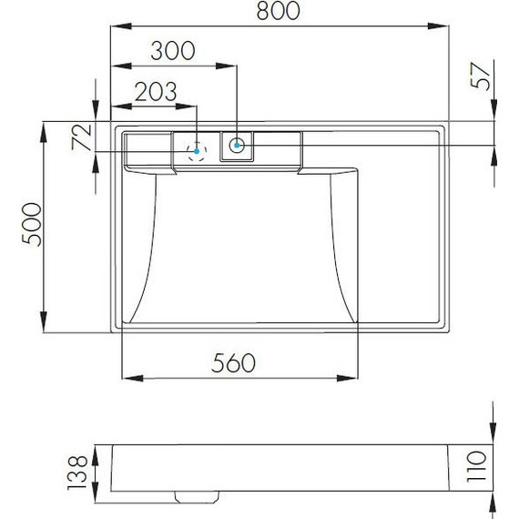 Раковина над стиральной машиной Акватон Рейн 80 см 1A72113KRW010 - фото 7