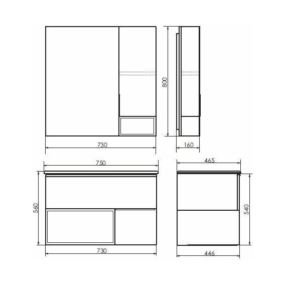 Зеркало-шкаф Comforty Франкфурт 75 см, дуб шоколадно-коричневый - фото 8