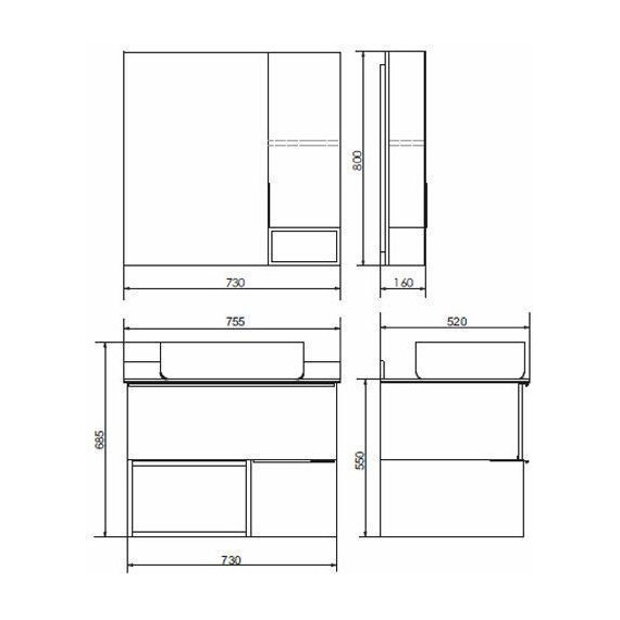 Зеркало-шкаф Comforty Штутгарт 75 см, дуб тёмно-коричневый - фото 8