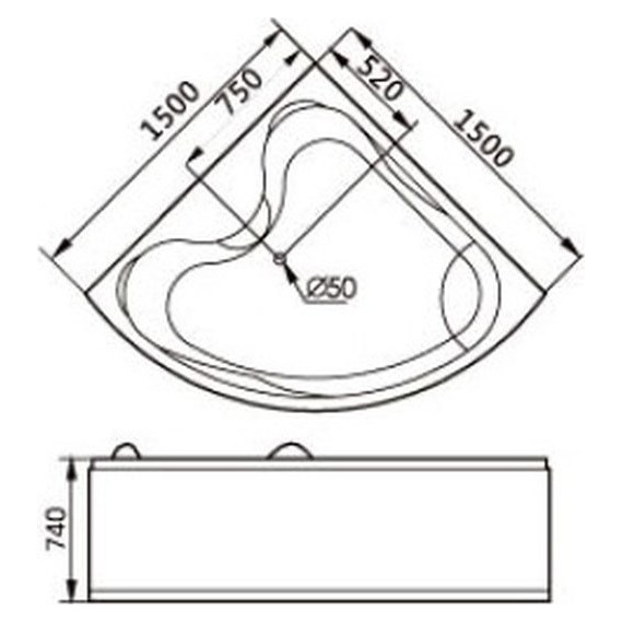 Ванна гидромассажная Gemy G9041 K 150x150 см - фото 5