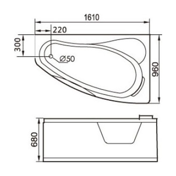 Ванна гидромассажная Gemy G9046 B 161x96 см R - фото 4