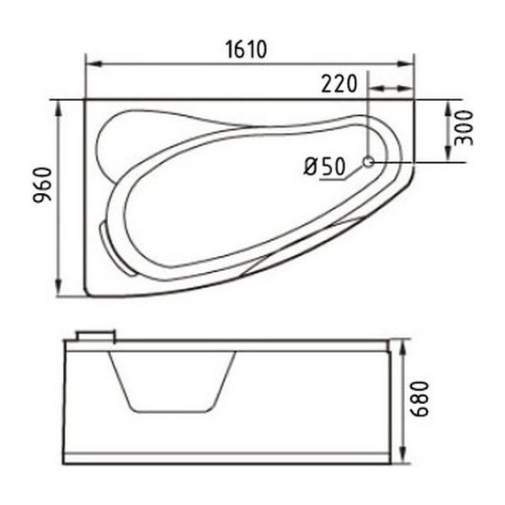 Ванна гидромассажная Gemy G9046 K 161x96 см L - фото 5