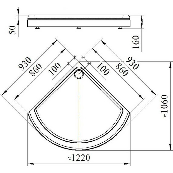 Поддон акриловый Радомир Найт 90х90 см - фото 3