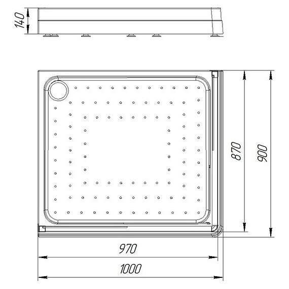 Поддон акриловый Радомир Дрим 90х100 см R - фото 2