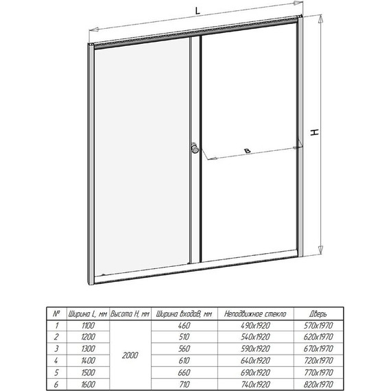 Душевая дверь Радомир Вита 120 см, белый/прозрачное - фото 3