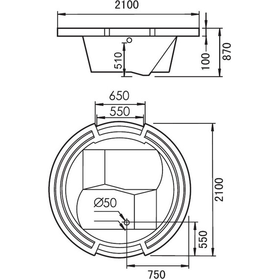 Ванна гидромассажная Gemy G9060 O 210x210 см - фото 5
