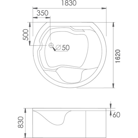 Ванна гидромассажная Gemy G9063 K 183x162 см - фото 4