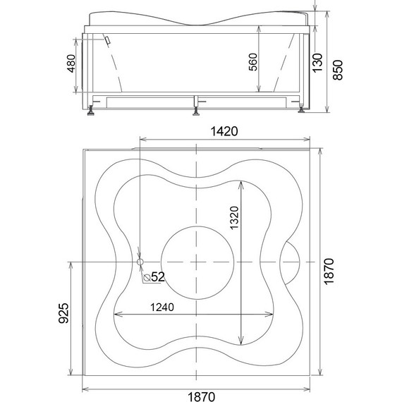 Ванна гидромассажная Gemy G9089 O 187x187 см R - фото 5