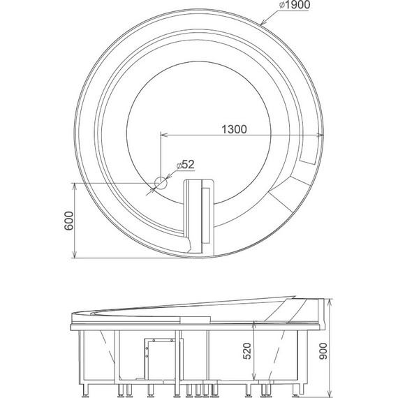 Ванна гидромассажная Gemy G9090 B 190x190 см - фото 5