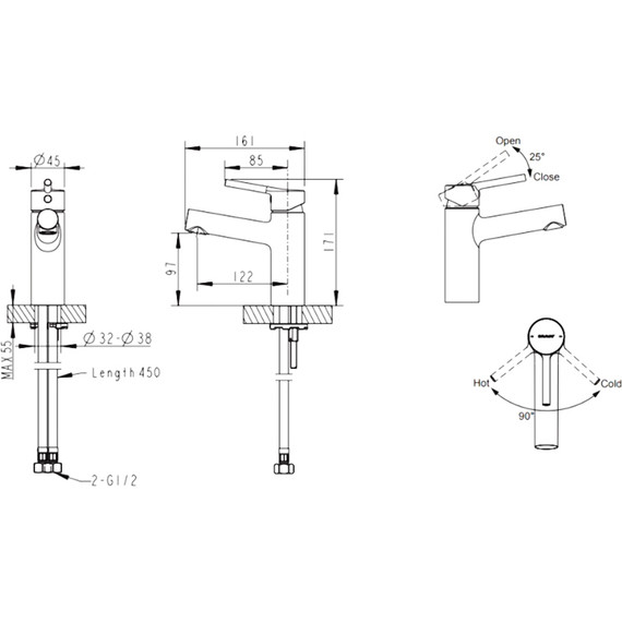 Смеситель для раковины BRAVAT Palace F1172217CP-RUS - фото 7