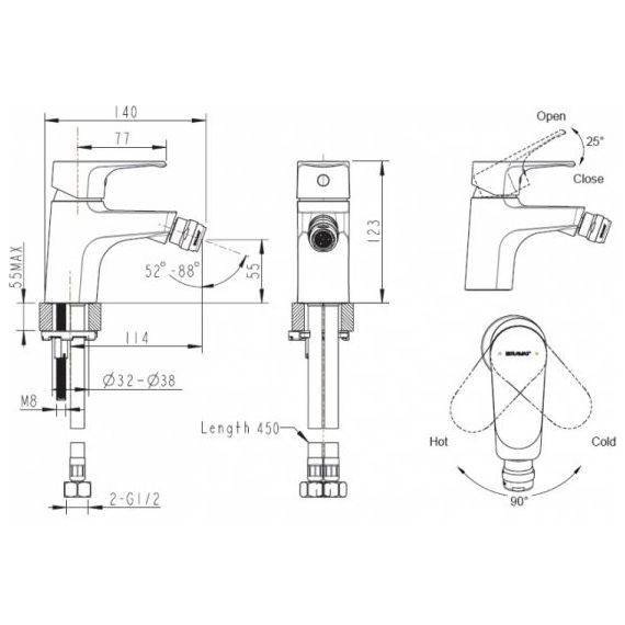 Смеситель для биде BRAVAT ALFA F3120178CP - фото 6