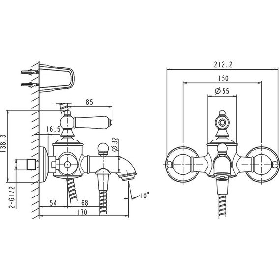 Смеситель для ванны BRAVAT ART F675109C-B, Цвет производителя: хром - фото 4