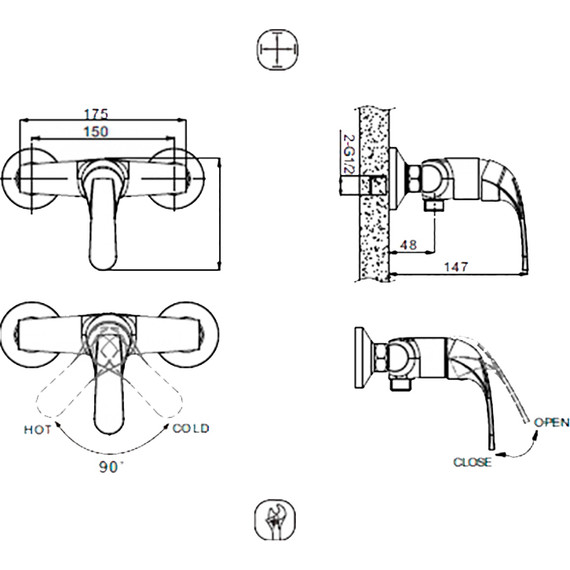 Смеситель для душа BRAVAT FIT F9135188CP-01-RUS - фото 2