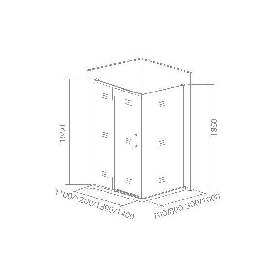 Душевое ограждение Bas Neo WTW-140-C-CH+SP-80-C-CH 140х80 см, хром/прозрачное - фото 4