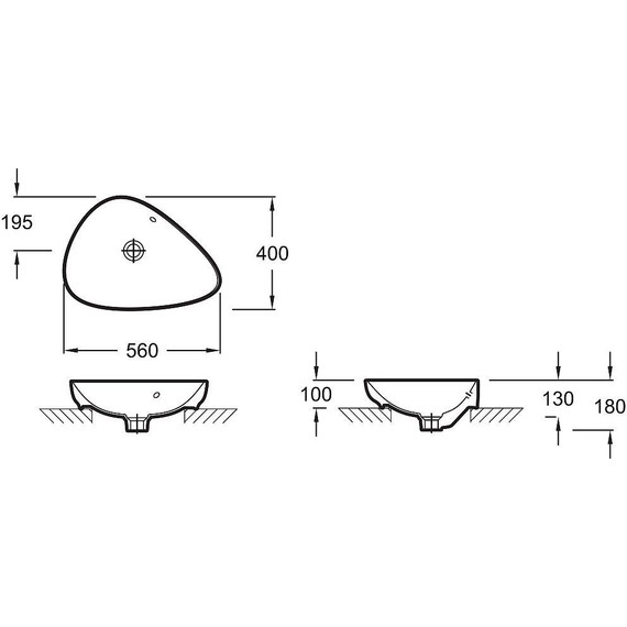 Раковина врезная на столешницу Jacob Delafon Nouvelle Vague 56 см EVI102-00 - фото 8