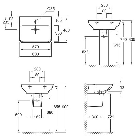 Раковина подвесная Jacob Delafon Struktura 60 см EGD112-00 - фото 10