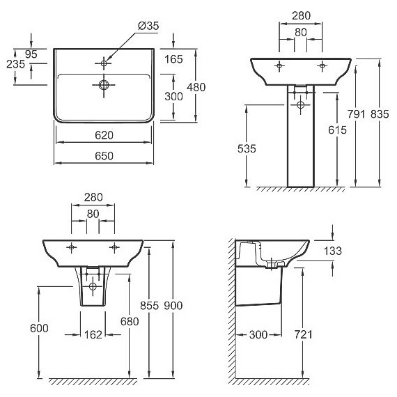 Раковина подвесная Jacob Delafon Struktura 65 см EGC112-00 - фото 10