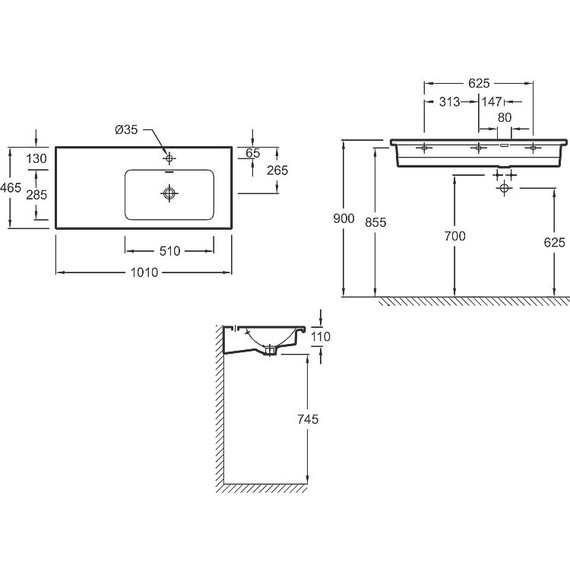 Раковина мебельная Jacob Delafon Vox 100 см R EXAD112-Z-00 - фото 4