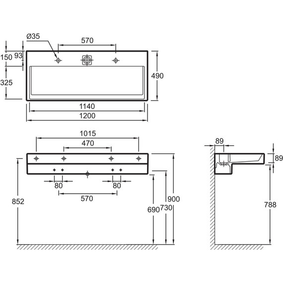 Раковина подвесная Jacob Delafon Terrace 120 см EXB112-00 - фото 8
