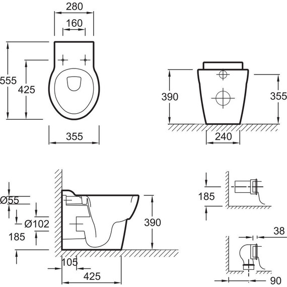 Унитаз приставной Jacob Delafon Ove E1584-00 с крышкой микролифт - фото 3