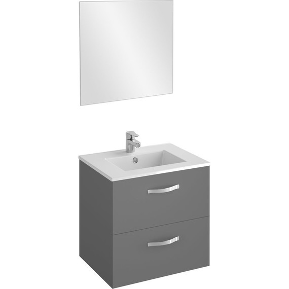 Тумба подвесная с раковиной Jacob Delafon Ola 60 см EB390RU-N14, серый антрацит - фото 3