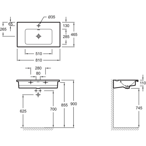 Тумба подвесная с раковиной Jacob Delafon Madeleine 80 см EB2053-J5, белый - фото 11