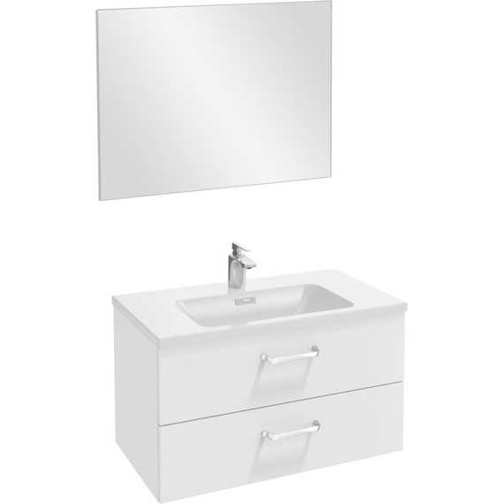 Тумба подвесная с раковиной Jacob Delafon Vox 80 см EB2078-R1-N18 (изогнутые ручки), белый - фото 3