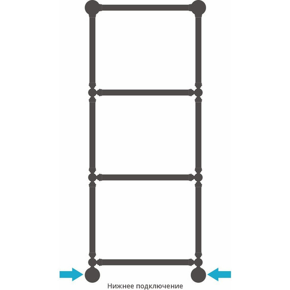 Полотенцесушитель водяной Сунержа Ренессанс 1386 с полкой П4 1250х500 мм 00-0281-1250 - фото 4