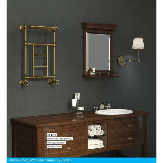 Полотенцесушитель водяной Сунержа Ренессанс 1452 с полкой П5 650х400 мм 00-0282-6640 - фото 3