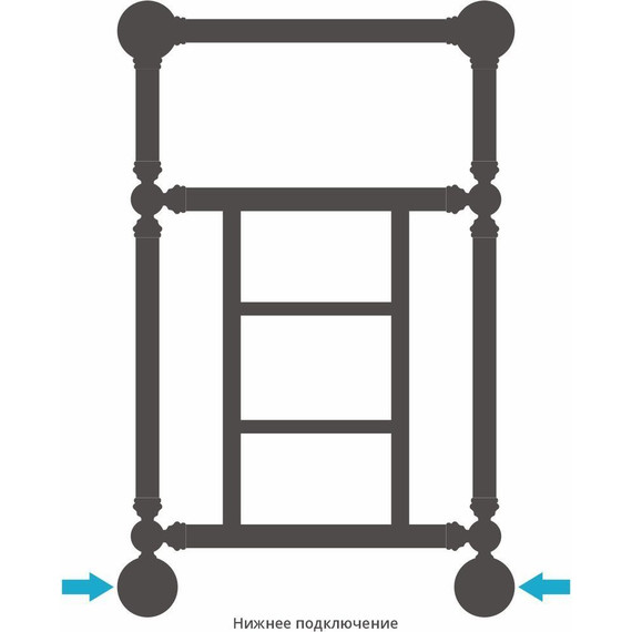 Полотенцесушитель водяной Сунержа Ренессанс 1452 с полкой П5 650х400 мм 00-0282-6640 - фото 4