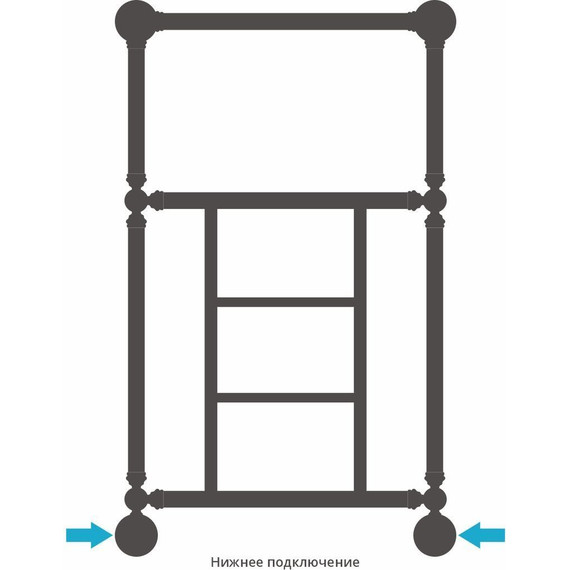Полотенцесушитель водяной Сунержа Ренессанс 1452 с полкой П5 850х500 мм 00-0282-8650 - фото 4