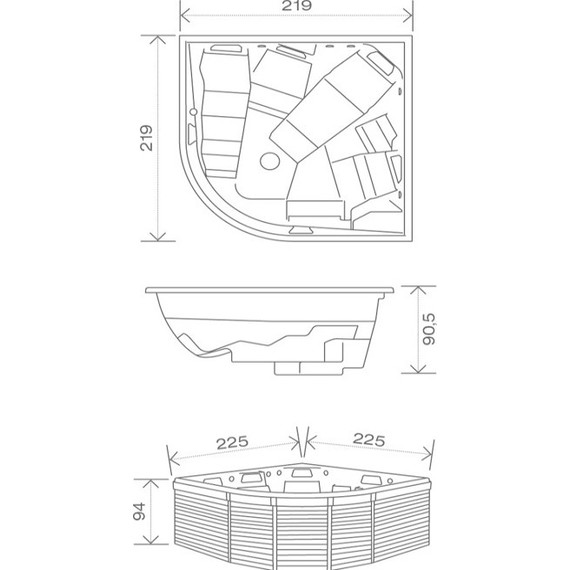 Спа бассейн USSPA Privat Spa Taurus IN 225х225 см - фото 3
