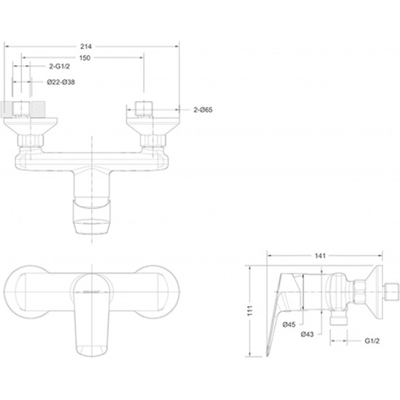 Смеситель для душа Bravat Rhein F9429564CP-01-ENG, Цвет производителя: хром - фото 4